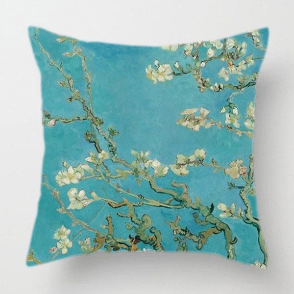 Housse de coussin Van Gogh Almond Blossoms 45cm/Van Gogh amant Cadeau/décoration de chambre/Art impressionniste/Cadeau de Noël/disponible en coton ou Polyester