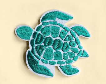 Iron-On Large Sea Turtle Patch/Turtle Badge/Marine Animal Patch/Decorative Patch/DIY Embroidery/Embroidered Applique Motif/Turtle Gift
