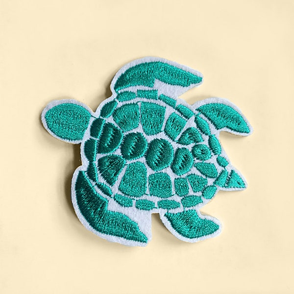 Iron-On Large Sea Turtle Patch/Turtle Badge/Marine Animal Patch/Decorative Patch/DIY Embroidery/Embroidered Applique Motif/Turtle Gift