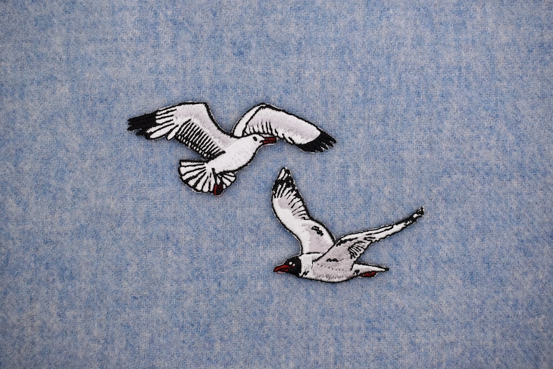 Iron-On Seagull Bird Patch/Nature Bird Badge/Seagull Patch/Decorative Patch/DIY Embroidery/Embroidered Applique/Cute Patch/Seabird Lover image 6