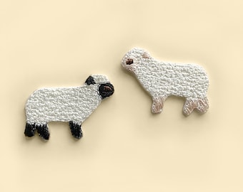 Iron-on Sheep Patch/animal badge/DIY Embroidery/Decorative Patch/Embroidered Applique/sheep lover/Applique Motif/Trendy Patch/safari Lover