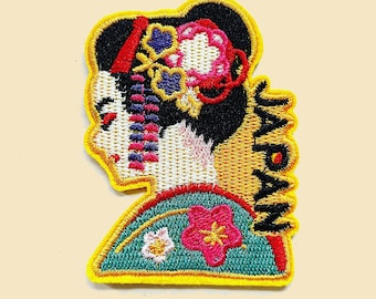 Iron-On Large Japanese Geisha Patch/Kyoto Lover/Geisha Girl Patch/Japanese Patch/Unique Patches/Japanese Culture Bage/Asian Culture Patch