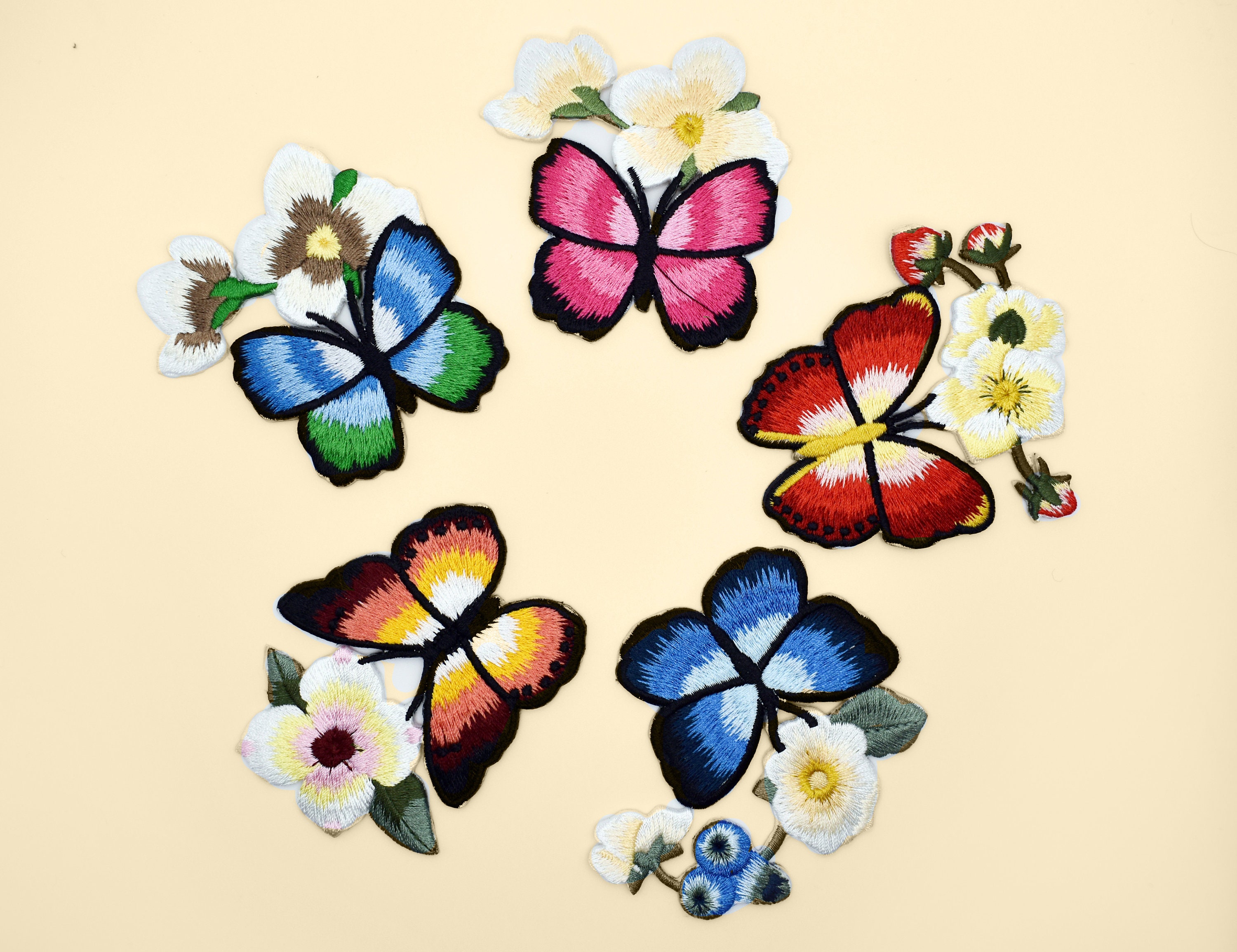 1 Set of 6 Glitter Butterflies Artificial Fake Butterfly Bouquet Wreath  Flower Arrangement Fairy Flower Crown Cake Topper 