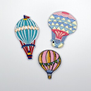 Colourful Hot Air Balloon Iron On Patch/Ballon Badge/DIY Embroidery/Decorative Patch/Embroidered Applique/Applique Motif/Chrismas Gift image 2