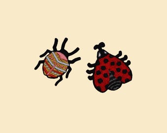 Iron-On Ladybug Patch/Colorful Beetle Badge/Embroidered Insect Applique/Decorative Bug Patch for Clothes/DIY Jacket/Animal Lover Gift