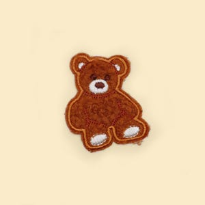 Stick-On Adorable Fluffy Bear Doll Patch/Teddy Bear Lover Gift/DIY Embroidery/Decorative Patch/Embroidered Applique/Applique Motif