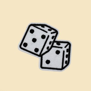Großer Würfel-Aufnäher zum Aufbügeln/Glücksspiel-Abzeichen/Dekorativer Aufnäher/DIY-Stickerei/gestickte Applikation/Würfelspiel-Aufnäher/Geschenk für Würfelliebhaber
