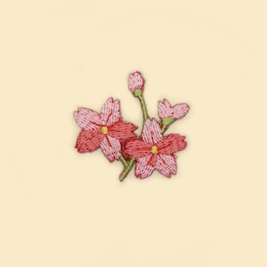 Iron-On Pink Cherry Blossoms Patch/Flower Badge/Sakura Patch/DIY Patch/Decorative Patch/Flower Lover Gift/Cherry Blossoms Lover Gift