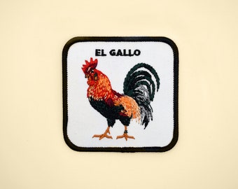 Écusson thermocollant (El Gallo)/Insigne animal/Insigne coq/Écusson décoratif/Broderie DIY/Appliques brodés/Cadeau pour amoureux des animaux