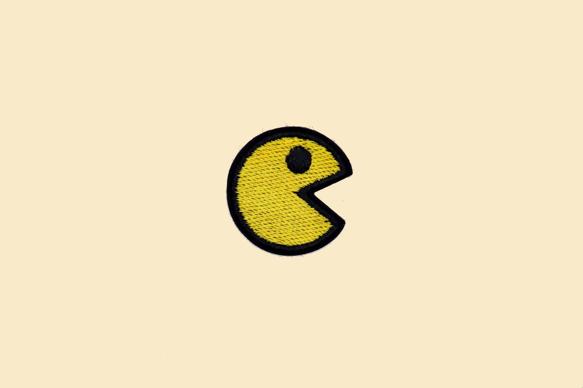 Stick-on Mini Arcade Game Patch – Pac-man Embroidered Applique for DIY ...