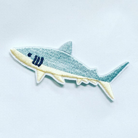 Embroidered Applique Patch For Jackets Iron-on Great White Shark Patch ...