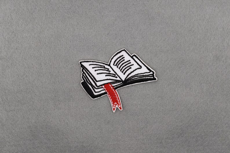 Iron-On Book Patch/Book Lover Patch/Bookworm Gift/Books Patch/Readers Patch/BookWorm Pride/Pop Culture Badge/Reading Book Badge/Embroidery image 3