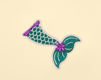 Large Mermaid Tail Stick On Patch/Mermaid Badge/DIY/Decorative Patch/Embroidered Applique/Mermaid Lover/Applique Motif/Self-adhesive Patch