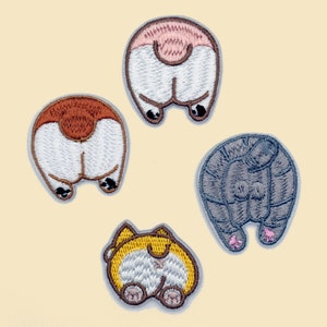 Dogs Butt Iron-On Patch/ShibaInu Chihuahua Bulldog Badge/Animal Patch/Decorative Patch/DIY Embroidery/Embroidered Applique/Dogs Lover Gift