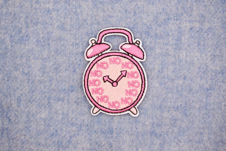 Iron-on Pink Clock NO Icon Patch/clock Badge/no Attitude Badge ...