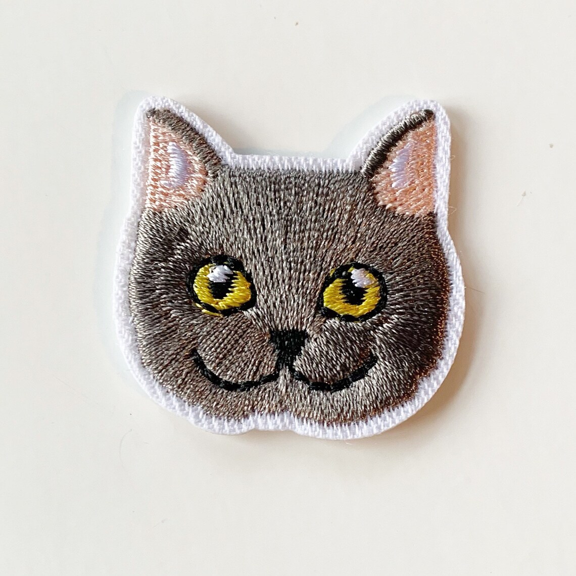 Cat face iron on patch/animal badge/DIY Embroidery/Embroidered Etsy