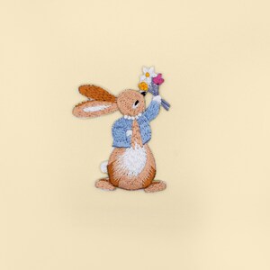 Large Rabbit iron on patch/bunny badge/DIY Embroidery/Decorative Patch/Embroidered Applique/Rabbit lover/Applique Motif/stickers