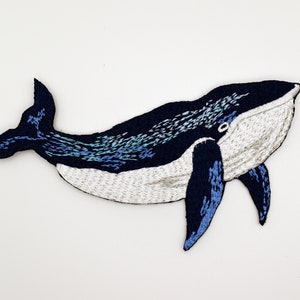 Iron-On Whales Patch/Nature Animal Badge/Whale Badge/Decorative Patch/DIY Embroidery/Embroidered Applique/Cute Patch/Sealife Lover Gift image 3