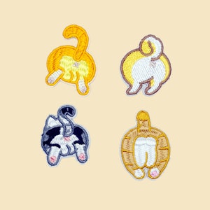 Cute Cats Butt Iron-On Patch/Cartoon Animal Fun Patch/Animal Bagde/Decoratieve Patch/DIY Borduurwerk/Geborduurde Applique/Cat Lover Gift