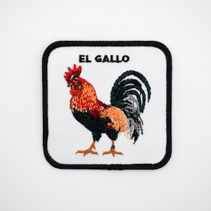 Iron-On The RoosterEl Gallo Patch/Animal Badge/Rooster Badge/Decorative Patch/DIY Embroidery/Embroidered Applique/Animal Lover Gift image 2