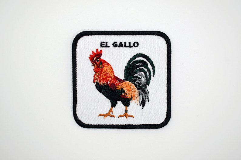 Iron-On The RoosterEl Gallo Patch/Animal Badge/Rooster Badge/Decorative Patch/DIY Embroidery/Embroidered Applique/Animal Lover Gift image 2