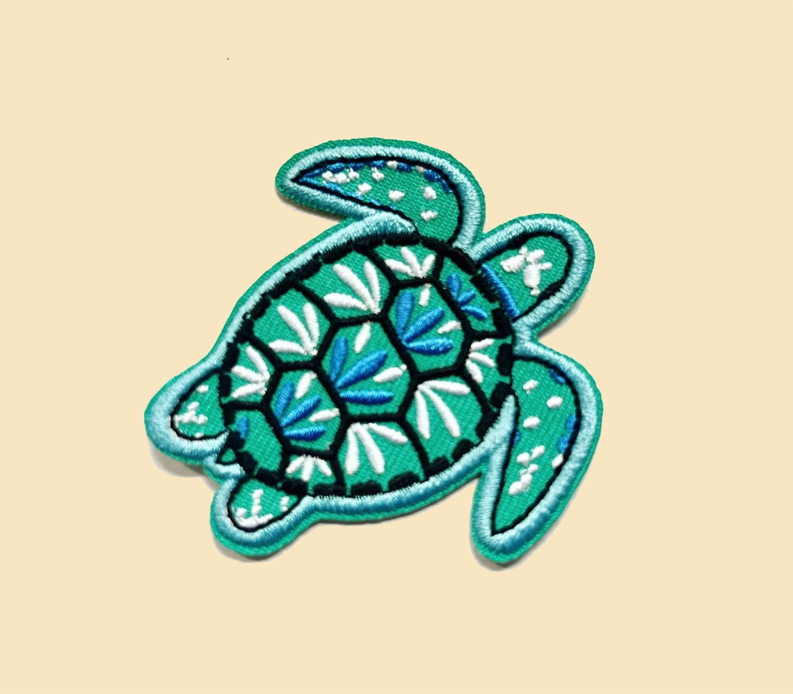 Iron-on Sea Turtle Patch/turtlel Badge/diy Embroidery/decorative Patch ...