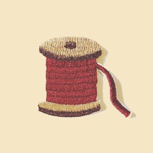Iron-On Thread Spool Patch/DIY Lover Gift/Sewer Lover Gift/DIY Sewing Badge/Embroidered Applique/Unique Patch/Cute Patch/Special Gift