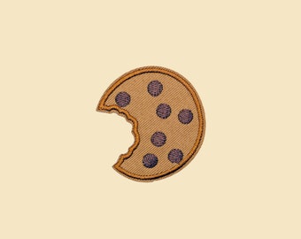 Chocolate Cookie Iron-On Patch/Food Badge/Biscuit Patch/Decorative Patch/DIY Embroider/Embroidered Applique/Applique Motif/Cookie Lover Gift