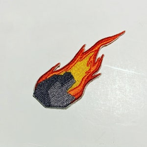 Stick-On Meteor Patch/The firey rock/Funny Gifts /Embroidered Patch / Space Gift /Back Patch/Patches for Jacket/Planet Lover Gift image 2