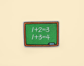 Iron-on Math Board Patch/Mathematics Badge/DIY Embroidery/Decorative Patch/Embroidered Applique/Applique Motif/Trendy Patch/Math Lover Gift