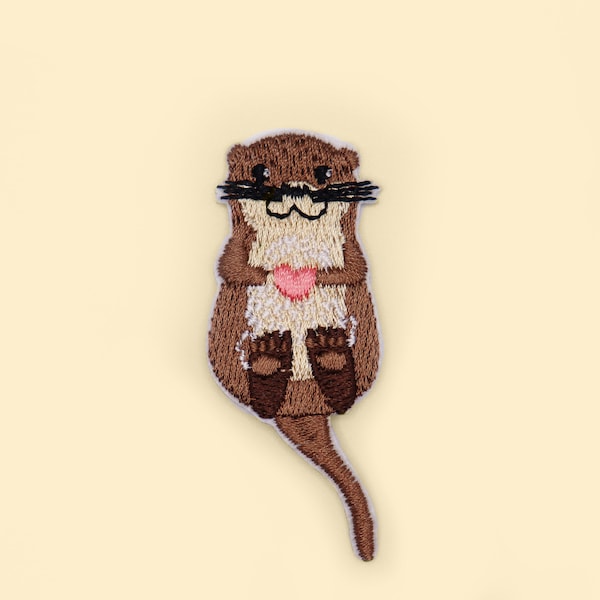 Iron-On Otter Patch/Nature Animal Badge/Otters Badge/Decorative Patch/DIY Embroidery/Embroidered Applique/Cute Patch/Animal Lover Gift