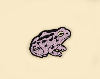 Iron-On Toad Patch/Frog Lover Gift/Toad Badge/Decorative Patch/DIY Embroidery/Embroidered Applique/Special Gift/Toad Lover/Unique Patch