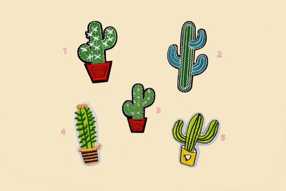 Cactus Collection Iron on Patch/Cactus Lover Gift/DIY Patch/Fun patch/Appliqué Patch/DIY Embroidery/Flower Patch/Desert Garden Lover