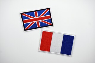10 Patch Termoadesive Bandiera Francese, Ricamate, 3x5 Cm, 100% Poliestere, Made In France