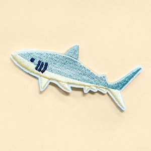 Iron-on Shark Patch/Shark Badge/DIY Embroidery/Decorative Patch/Embroidered Applique/Shark lover/Applique Motif/Trendy Patch/Ocean Vibes