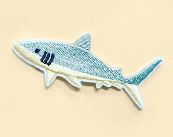 Pièce thermocollante requin/Insigne requin/Broderie à faire soi-même/Pièces décoratives/Appliques brodés/Amoureux des requins/Motif appliqué/Écusson tendance/Ocean Vibes