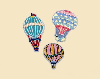 Colourful Hot Air Balloon Iron On Patch/Ballon Badge/DIY Embroidery/Decorative Patch/Embroidered Applique/Applique Motif/Chrismas Gift