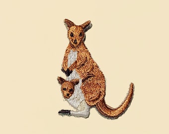Pièce thermocollante kangourou/badge animal/broderie à faire soi-même/pièce décorative/appliqué brodé/motif appliqué/accessoire autocollants à repasser