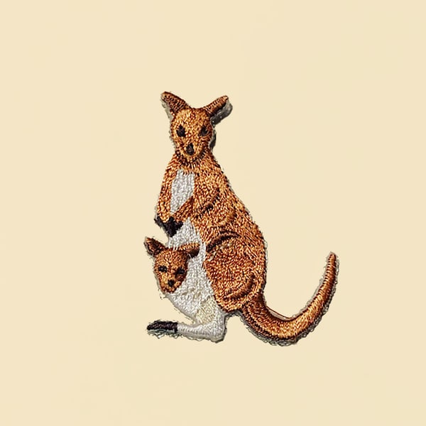 Iron-On Kangaroo iron on patch/animal badge/DIY Embroidery/Decorative Patch/Embroidered Applique/Applique Motif/accessory iron on stickers