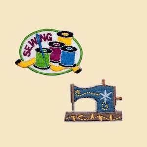 Sewing Iron-On Patch/Sewing Badge/Sewing Machine Thread Patch/Decorative Patch/DIY Embroidery/Embroidered Applique/Sewing Lover Gift
