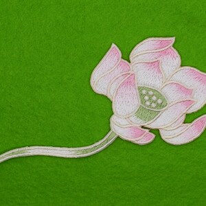 Iron-On Large Pink Lotus flower Patch/Flower Badge/Yoga Flower Patch/Decorative Patch/DIY Embroidery/Embroidered Applique/Flower Love Gift image 4