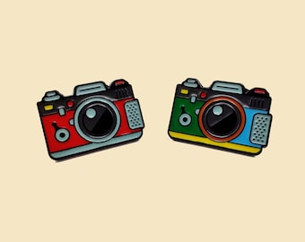 Vintage camera badge pins/Retro camera pins/80s pins/mini camera pin/camera lovers gift/camera lover/camera token/Nikon/camera decoration