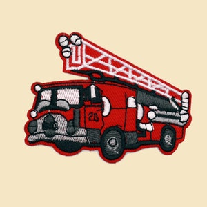 Fire Engine Iron-On Patch/Fire Truck Badge/Emergency Vehicle Patch/Decorative Patch/DIY Embroidery/Embroidered Applique/Kids Gift