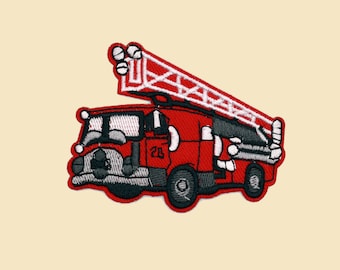 Fire Engine Iron-On Patch/Fire Truck Badge/Emergency Vehicle Patch/Decorative Patch/DIY Embroidery/Embroidered Applique/Kids Gift