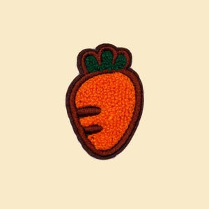 Sew-On Fluffy Carrot Patch/Carrot Badge/Vegetable Badge/DIY/Decorative Patch/Embroidered Applique/Applique Motif/Carrot Lover Gift
