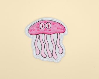 Large Jellyfish Iron On Patch/Jellyfish Badge/Cartoon Animal Patch/Decorative Patch/DIY Embroidery/Embroidered Applique Motif/Jellyfish gift