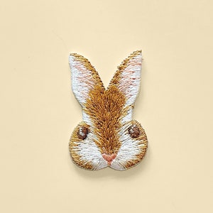 Toppa con faccia di coniglio da stirare/distintivo animale/ricamo fai da te/toppa decorativa/applique ricamata/amante dei conigli/motivo applicato/coniglietto/coniglietto carino