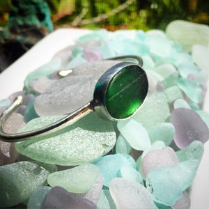 Custom made Genuine seaglass and sterling silver bracelet.    Your size & colour