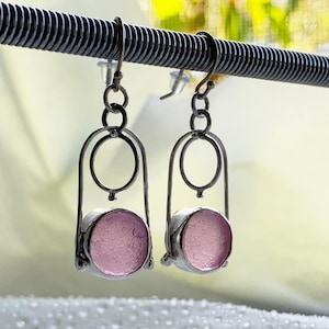 Custom made Genuine seaglass and sterling silver earrings.