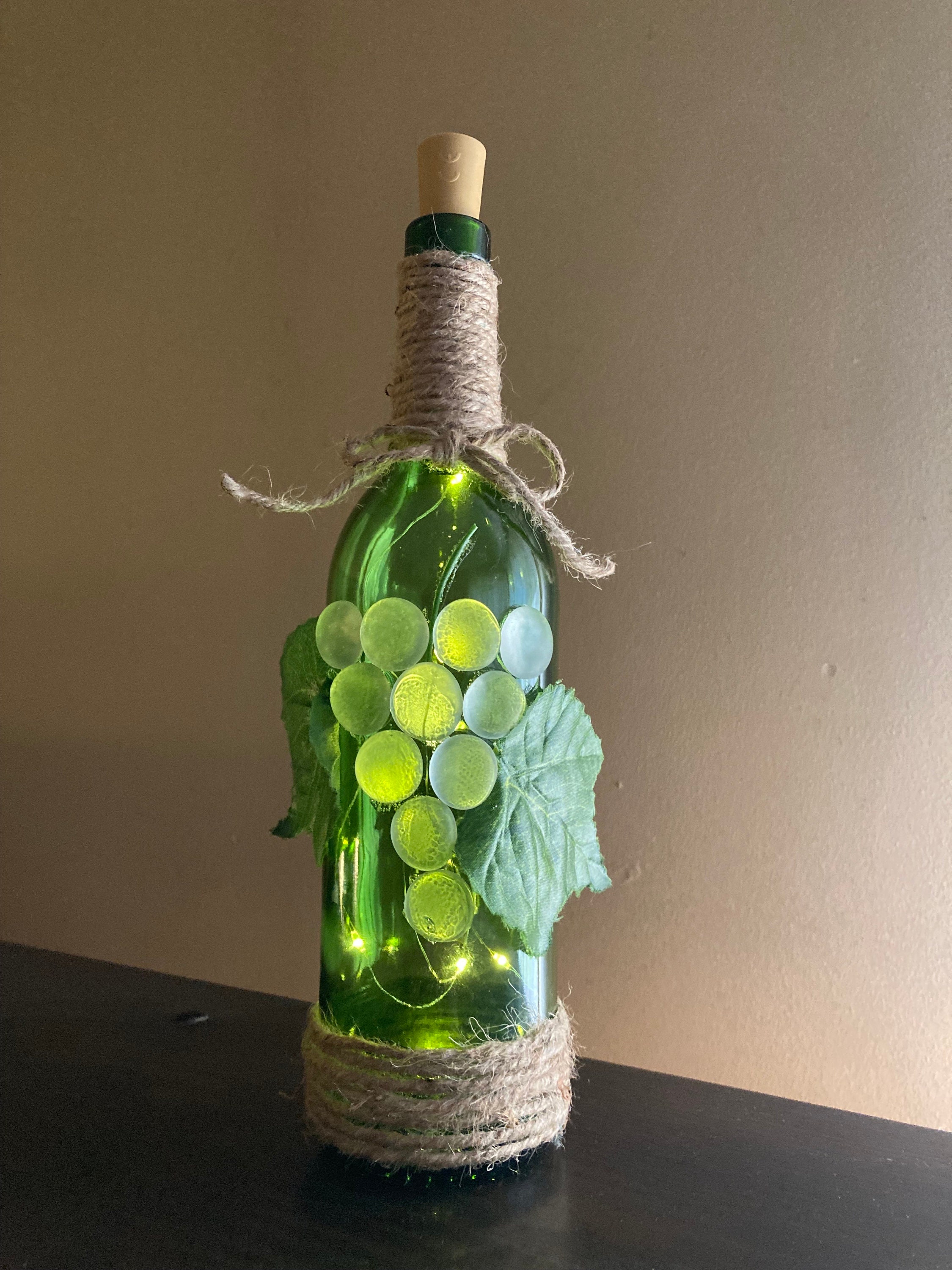 Decorative Light up Wine Bottle - Etsy